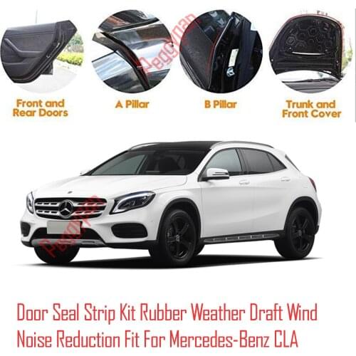 Door Seal Strip Kit Self Adhesive Window Engine Cover Soundproof Rubber Weather Draft Wind Noise Reduction For Mercedes Benz CLA