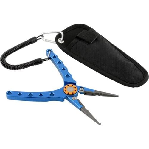 High Quality Aluminum Fishing Pliers with Split Ring Cutter Fishing Scissors Fish Hook Removal Tool 7.09"
