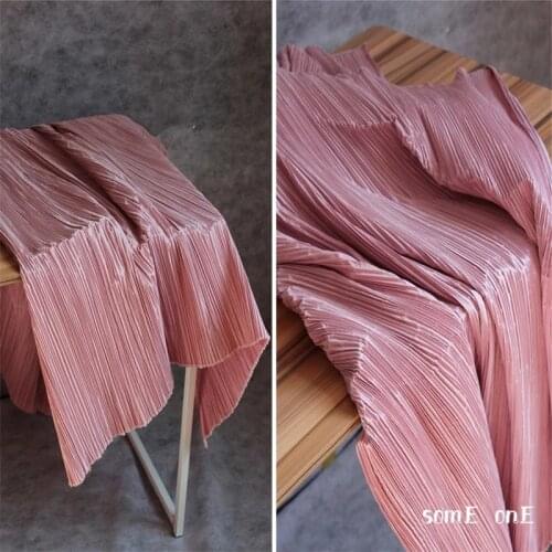 Stiff Pleated Fabric Old pink Miyake Folds DIY Patchwork Pants Clothes Decor Art Painting Skirt Dress Designer Fabric