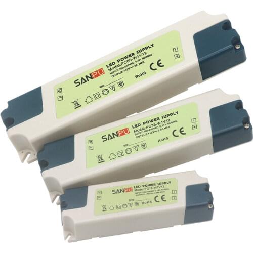 1PCS safety 15W 35W 60W LED Driver Adapter AC110V 220V to DC 12V 24V LED Power Supply Lighting Transformer For LED Strip Light