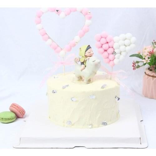 1PC Heart Ball Cake Topper For Birthday Decoration Wedding Supplies Baby Shower Baking Dessert Kid Love Gifts