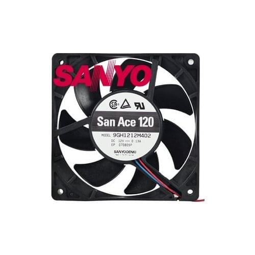 For SANYO 120*120*25mm 120mm 3-wire 9GH1212M402 12V 12025 0.12A silent Server cooling fan