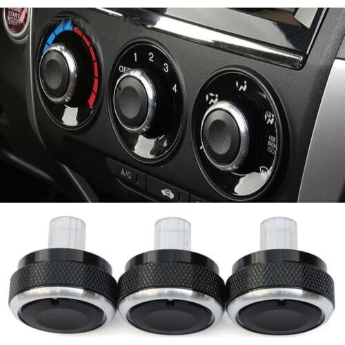 3pcs/set Aluminum Alloy Air Conditioning Knob AC Knob Heat Control Switch Button Knob For Honda City 2009-2013 Car Styling