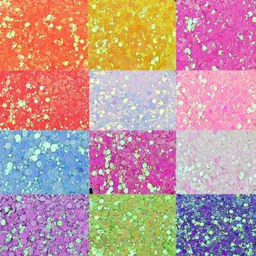 50g 12-Colors Irregular Flakes Slices Chunky Glitter Sequins Sparkly Powder Nail Art Decoration Laser Manicure Nail Sequins#MD76