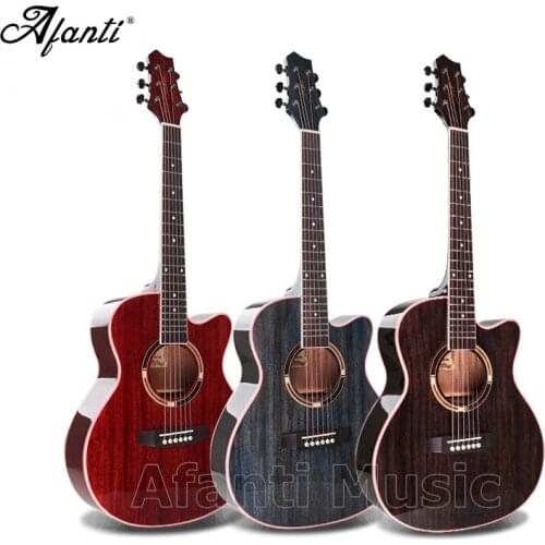 Afanti Music 36 inch Solid Mahogany top / Mahogany Back & Sides Acoustic guitar (WY-057)