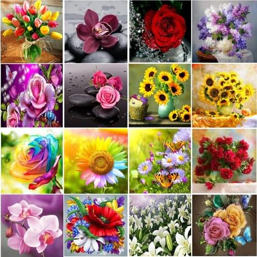 5D Diamond Painting DIY Landscape Flower Color Rose Diamond Embroidery Diamond Embroidery Handmade Cross Stitch Kit