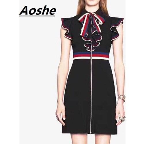 Летние платья с рукавами Aoshe China At AliExpress