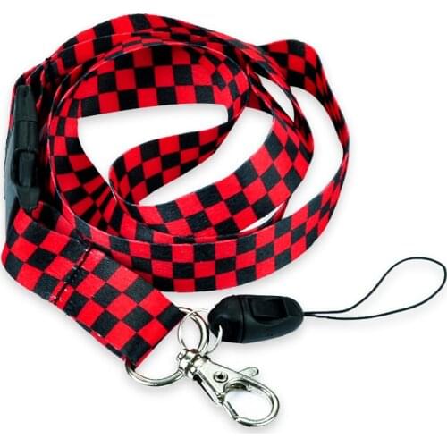 Hot "Red/Black Checker/plaid"Lanyard Key chain Necklace Cell Phone Holder Badge Holder Keys ID Neck Straps 12pcs/lot keychain
