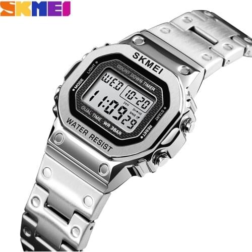 SKMEI 1433 Women Digital Watch Waterproof Stopwatch Chronograph Sport Wristwatches Luminous Electronic Watches Alarm Clock