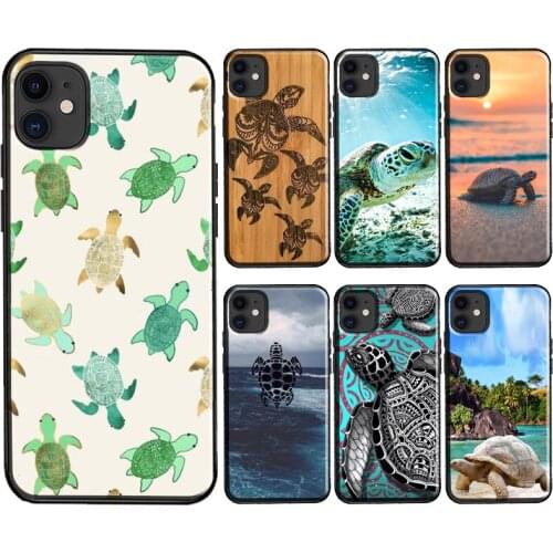Freshwater Sea Swimming Turtles TPU Case For iPhone X XS Max XR SE 2020 6S 7 8 Plus 12 Pro Max mini 11 Pro Max Cover