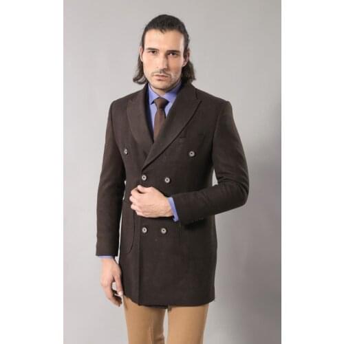 Double-Breasted Brown Coat