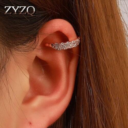 ZYZQ 1 Pcs Punk Rock Geometric Metal Ear Cuff for Women Vintage Copper Unisex Cuff Clip Earrings Without Piercing Statement