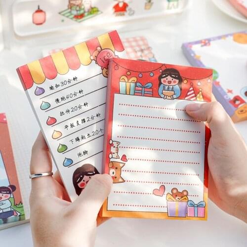 100 Pcs/Lot Kawaii Post Sticky Notes Cute Adhesive Memo Pad Notepads Stationery Sticker Notes Office School Supplies 018