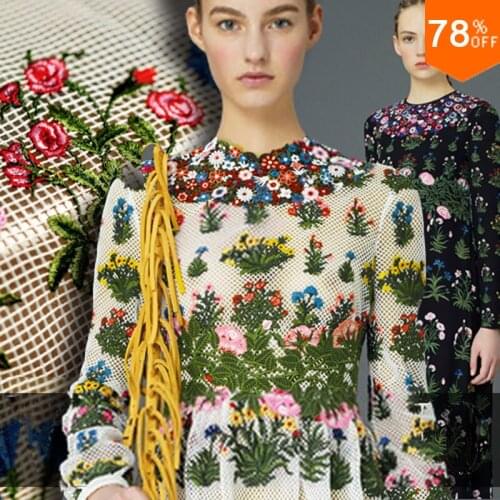 New British rural style african guipure lace water soluble white lace Black hollow out fabric green patchwork fabric flower leaf