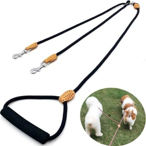 Small dog Leash for Two dogs Lead double dog puppy leash 1 leash for 2 Medium Dogs traction rope pet Walking Leads Foam handle