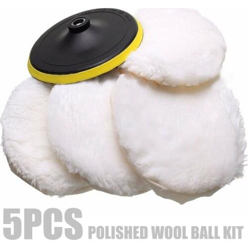 Mayitr 5Pcs 7'' 180mm Car Soft Wool Polishing Buffer Pads Gross Polish Kit For Auto Motorcycle Polisher Tool