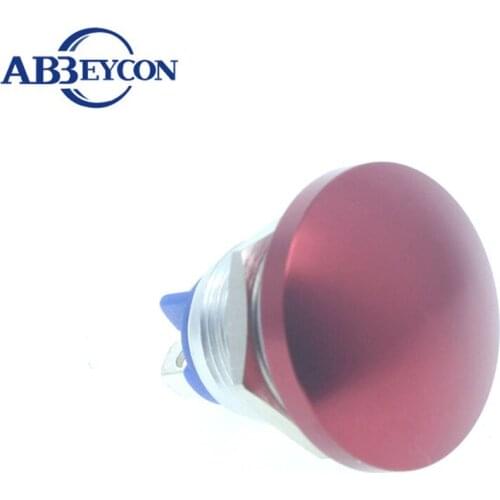16/19/22mm Mushroom Domed Metal Cap Momentary 1NO Push Button Switch Round Red Green Screw Terminal