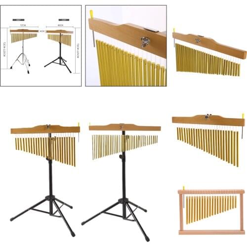 20/25/36 Tone Metal Golden Bar Chimes Single-row Percussion Instrument with Tripod Stand Striker Mallet for Children Music Lover