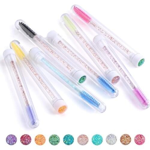 1/3/5PCs Reusable Eyelash Brush for Eyelash Extension Make Up Brushes Disposable Crystal Eyebrow Brush Micro Drill Separate Tube