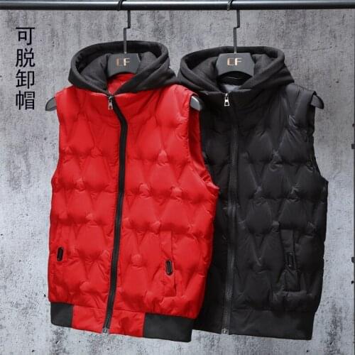 New Arrival Fashion Large Winter Removable Hood Jacket Casual Loose Men Vest Plus Size L XL 2XL 3XL 4XL 5XL