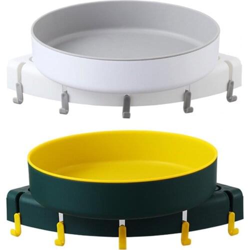 Home Triangle Shelf Wall Mounted 360 Degree Rotating Bathroom Accessory Corner Bathroom Shower Shelf with Hanger for Shampoo