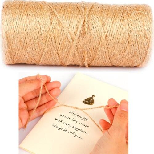 Natural 100M Jute Twine Burlap String Hemp Rope Cords Thread For Party Wedding Gift Wrapping DIY Scrapbooking Florists Craft
