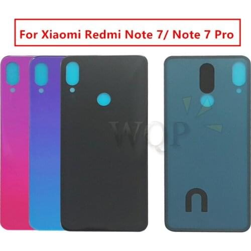 Original For Xiaomi Redmi Note 7/ Note 7 Pro glass Battery Back Cover Housing Battery Door Case With Adhesive Repair Parts