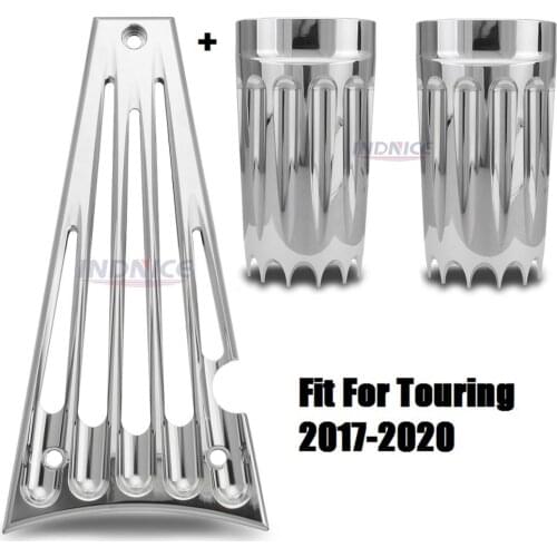 Fit For harley Road King Special FLHRXS Street Glide Special FLHXS 2017-2020 Frame Grill Fork slider boots covers Chromed