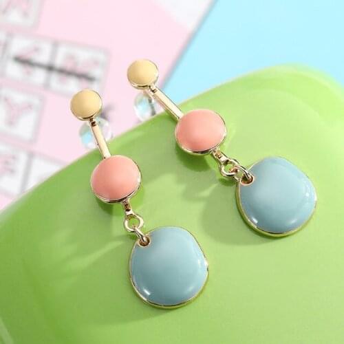 The New Style Earrings Are Fashionable And Versatile With Retro Round Color Earrings And Classic Alloy Earrings