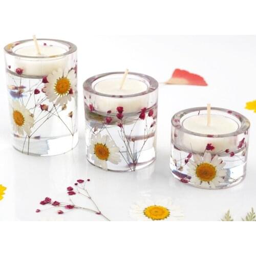 DIY Scented Candle Holder Tray Crystal Resin Silicone Mold Glue Mirror Mold Silicone Crystal Accessories Craft Making Mould