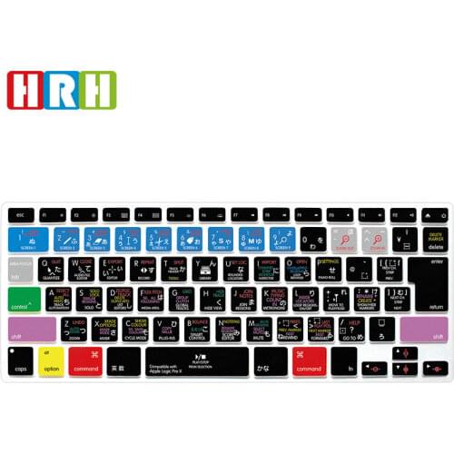 HRH Logic Pro X Shortcuts Silicone Keyboard Covers Skins Protective Film For Macbook Air Pro Retina 13" 15" 17" Japanese Version