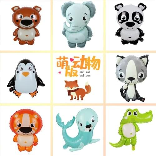Cute Sea Lion Fox Penguin Panda Cartoon Animal Aluminum Balloons Birthday Party Decoration Kids Baby Shower Gift Toy Air Globos