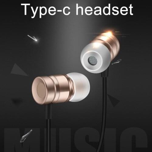 Heavy Bass Stereo Type C In-ear Earphone Headset Mic Control Earbuds For Xiaomi Smartphone HUAWEI P20 P30 Mate 20 30