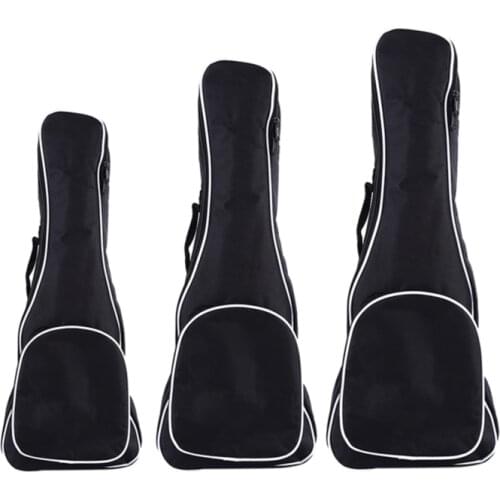 21/23/26 Inch Ukulele Bag Padded Zipper Pockets Black Adjustable Strap Backpack Case Thickened Storage Oxford Cloth With Handle