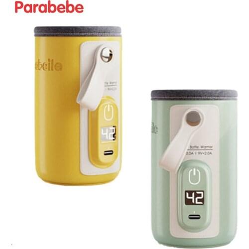 Parabebe USB Charging Bottle Warmer Bag Insulation Cover Heating Bottle for Warm Water Baby Portable Infant Travel Accessories