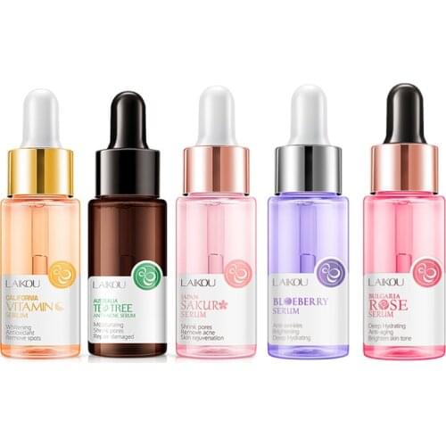 17ml Sakura Essence Anti-Aging Hyaluronic Acid Vitamin C Blueberry Pure Whitening Anti-aging Face Serum Face Skin Care Dropship