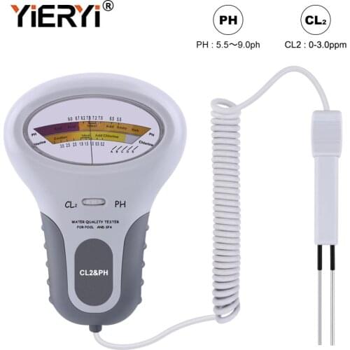 Yieryi CL2&PH Tester Portable Residual Chlorine Detector Water Quality Analyzer for Drinking water Spa Swimming Pool aquarium