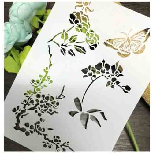 Plum Butterfly Scrapbooking tool card DIY album masking spray painted template drawing stencils laser cut template KW610906