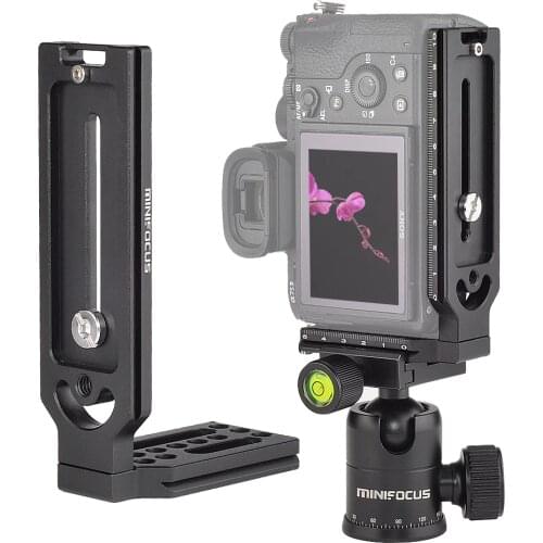 Universal Quick Release L Plate Bracket Vertical Video Shooting with 1/4 Inch Screw for Canon Nikon Sony DSLR Camera Arca Swiss