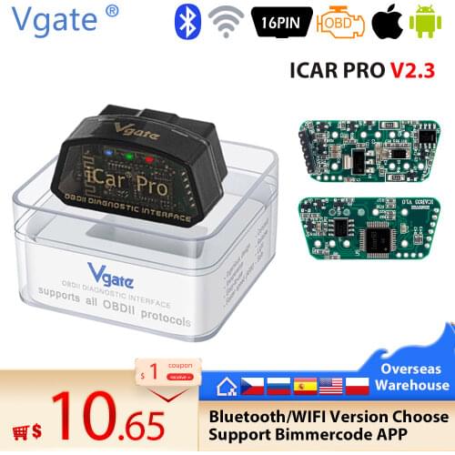 Vgate iCar Pro ELM 327 OBD2 Scanner Bluetooth 4.0 WIFI For Android/IOS OBD Car Diagnostic Auto Tool V2.1 iCar Pro Code Reader