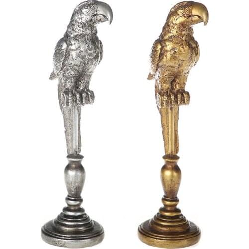 [VIP] American Country Rose Parrot Sculpture Resin Crafts Living Room Entrance Wine TV Cabinet Home Decorations Collection