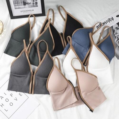 2021 New Zipper Padded Camis Sexy Solid Tank Top Spaghetti Strap Fitness Streetwear Femme Corset Fashion Women Clothing Knitwear