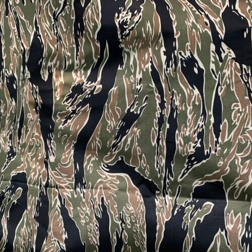 1.5M Width Tiger Stripe Camouflage Cloth Cotton Twill Camo Cloth for Military Handkerchief Weapon Disguise DIY Pants Material