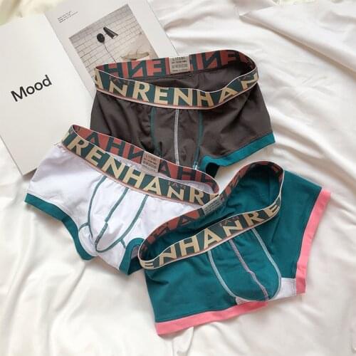 3 Piece Men Boxer Underwear Cotton Breathable Fashion Mens Underwear Boxers Summer Personality Trend Mens Boxer Shorts 2020 New