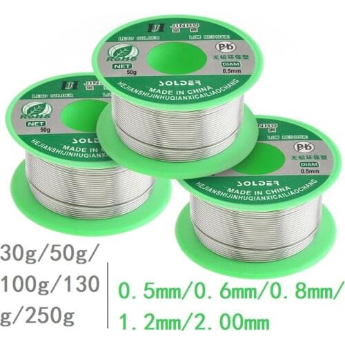 250g 0.5mm-2.0mm 99.7% Sn 0.03% Cu Environmental-friendly Lead-free Rosin Core Solder Wire with Flux and Low Melting Point