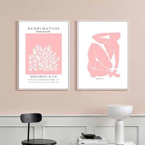 Matisse Abstract Painting Pink Prints Matisse Exhibition Poster Gallery Wall Art Canvas Painting Pictures Living Room Home Decor