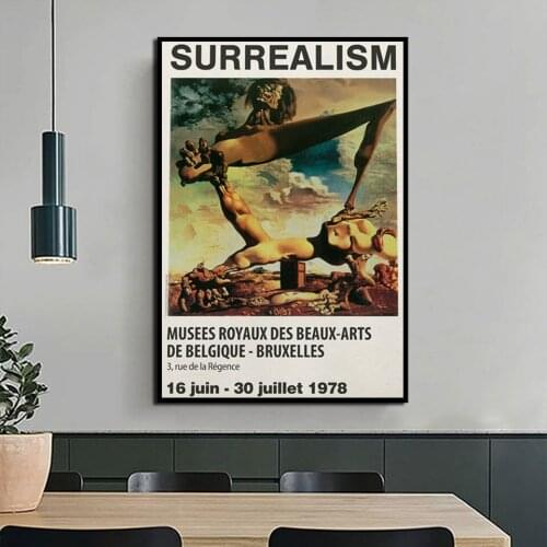 Surrealism Canvas Printmaking Retro Painting Modular Picture Abstract Poster Modern Living Room Wall Artist Home Decor