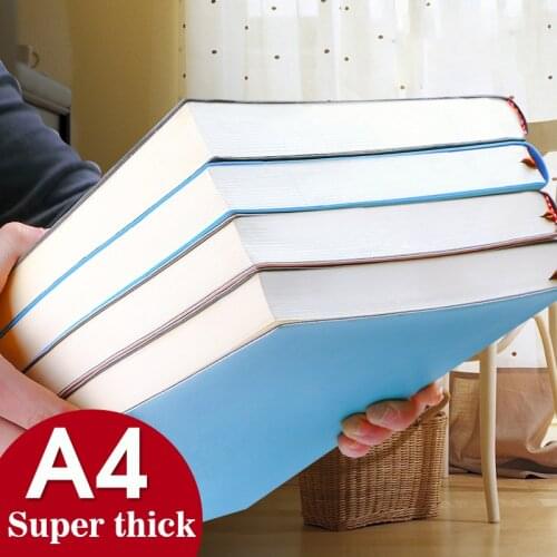 Super Thick Blank Page Notebook A4 PU soft leather fabric Office Supplies Business Notepad Double-sided writing Plan Agenda