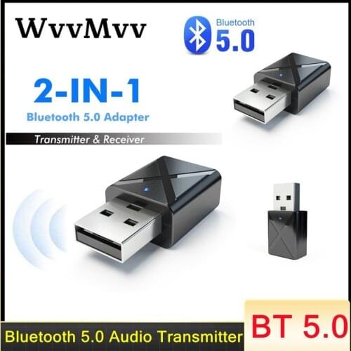 Bluetooth 5.0 Audio Transmitter Receiver Mini USB 3.5mm AUX Jack Stereo Music Wireless Bluetooth Adapter For PC TV Car Speaker
