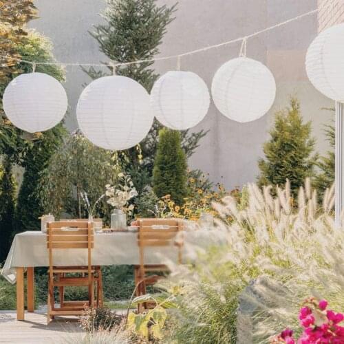 8/10inch Chinese Paper Lantern Outdoor Wedding Birthday Party Engagement DIY Lamp Light Decorative Shell Ball Home Decor Lantern